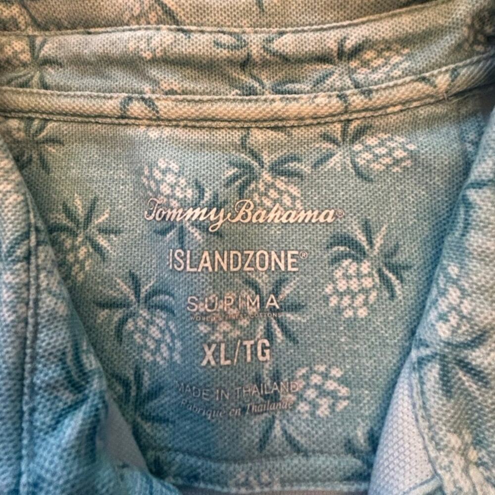 Tommy Bahama Men's IslandZone Blue Pineapple Print Marlin Polo Shirt XL - Picture 4 of 7